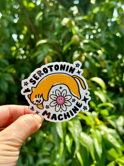 Purrfect Serotonin Machine - Cat Lover Sticker