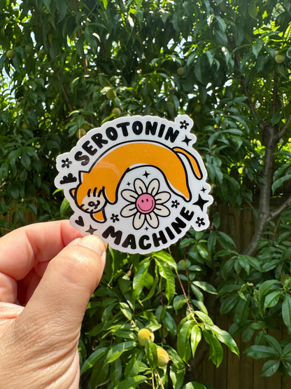 Purrfect Serotonin Machine - Cat Lover Sticker