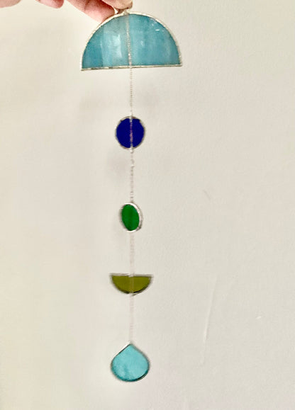 Stained glass mobiles multicolored