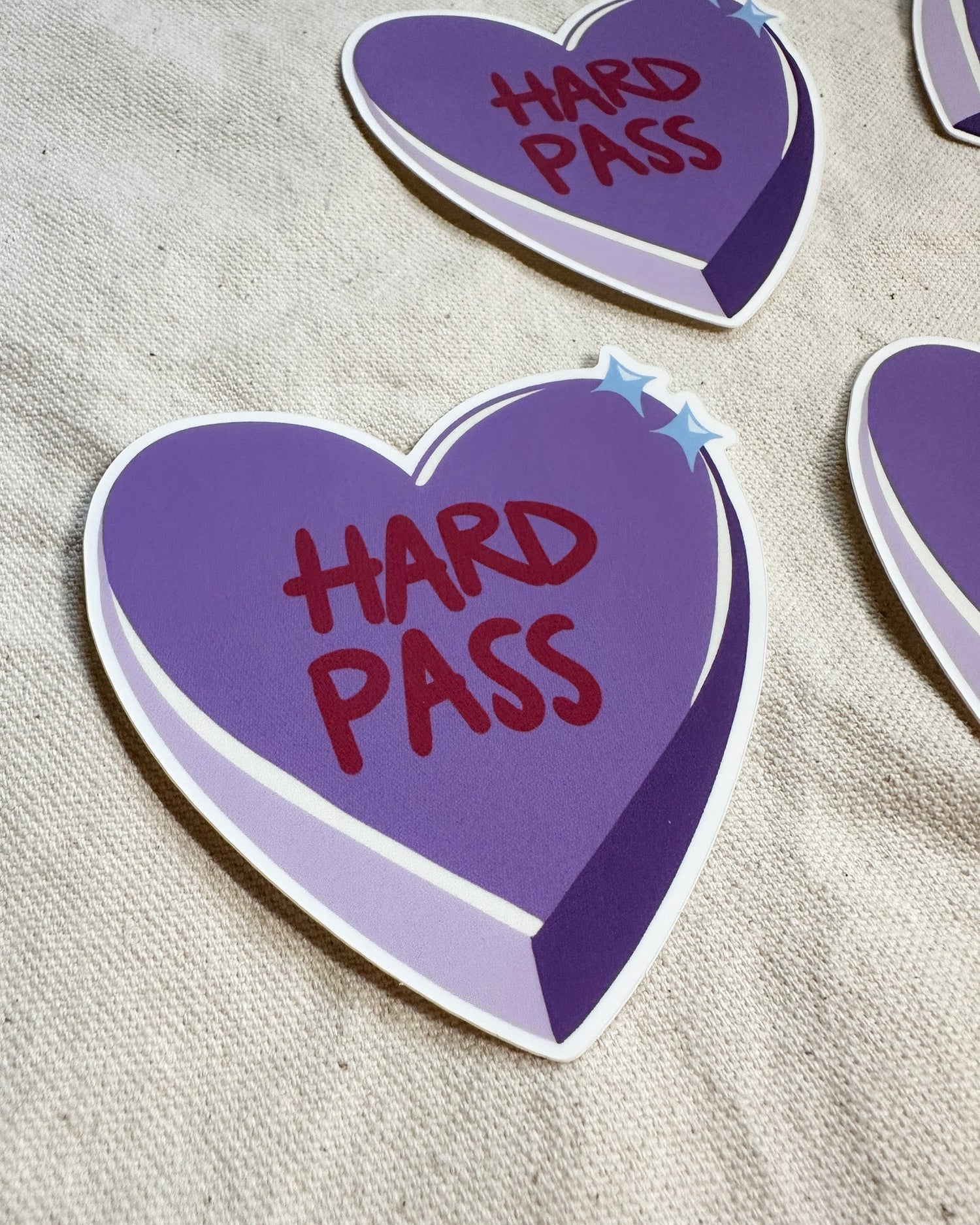 "Hard Pass" Conversation Heart Sticker (Matte)