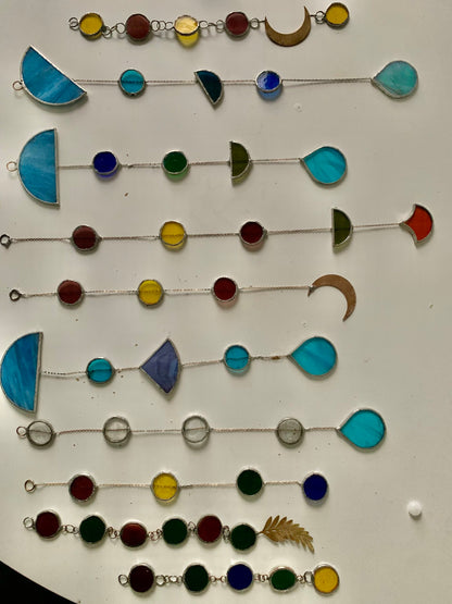 Stained glass mobiles multicolored