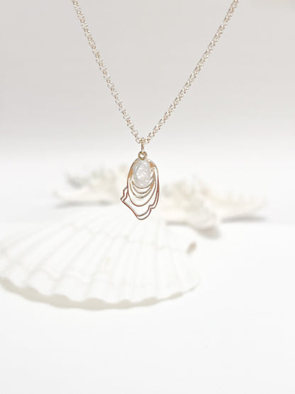 narragansett pearl and oyster necklace - gold
