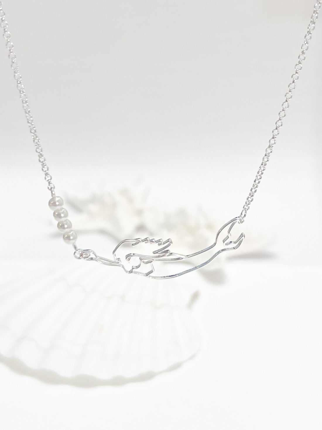 nantucket mermaid collar necklace -silver