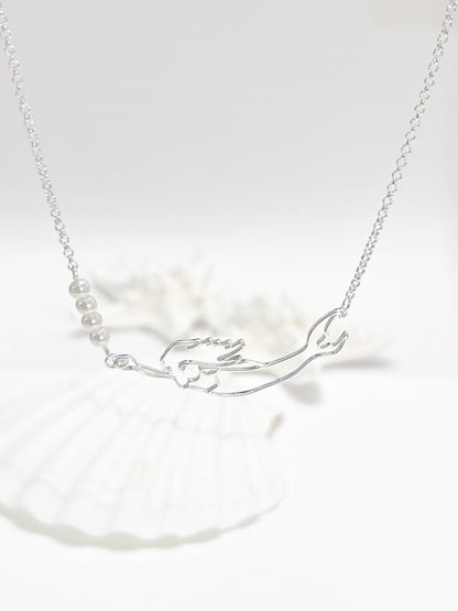 nantucket mermaid collar necklace -silver