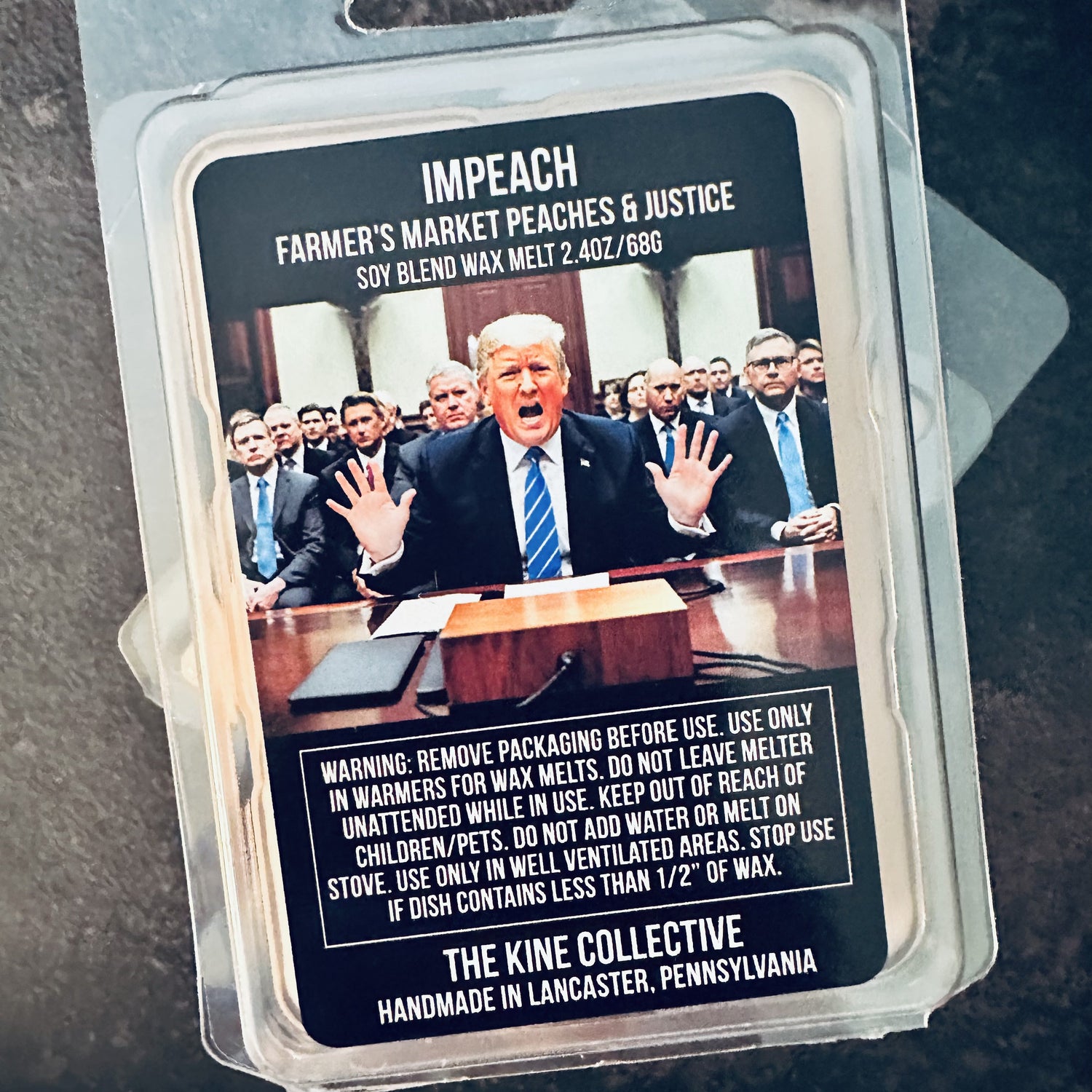inmate-47-made-to-order-political-wax-melts-peach-mango-bellini-the-kine-collective