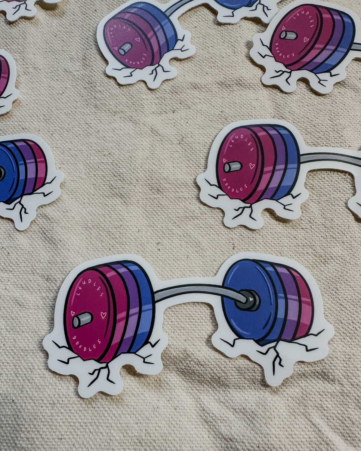 Bisexual Subtle Pride Barbell Sticker (Matte)