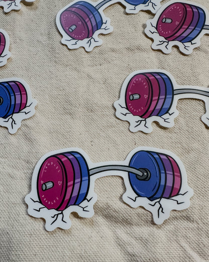 Bisexual Subtle Pride Barbell Sticker (Matte)