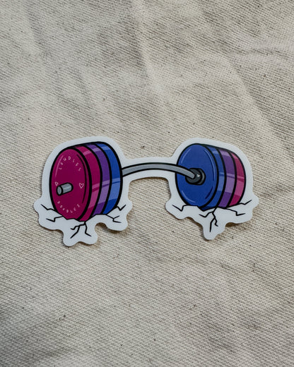 Bisexual Subtle Pride Barbell Sticker (Matte)