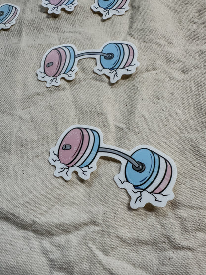 Transgender Subtle Pride Barbell Sticker (Matte)