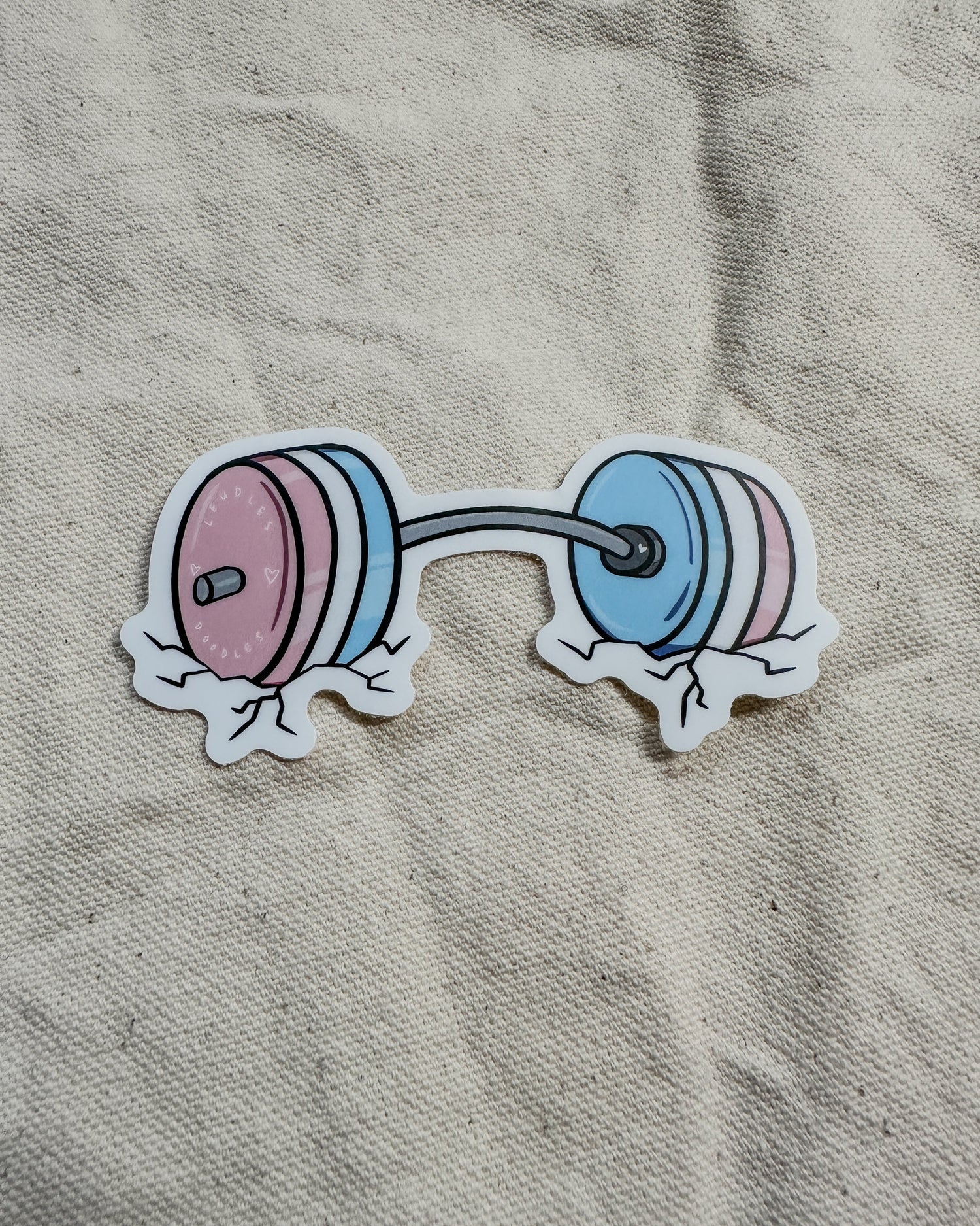 Transgender Subtle Pride Barbell Sticker (Matte)