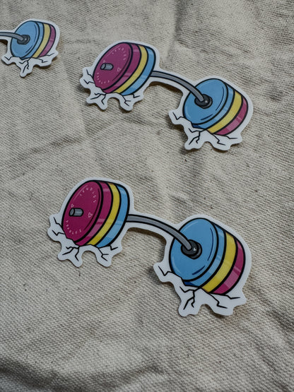 Pansexual Subtle Pride Barbell Stickers (Matte)