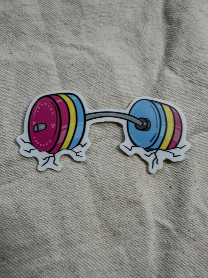 Stronger Together Subtle Pride Barbell Sticker (Matte)