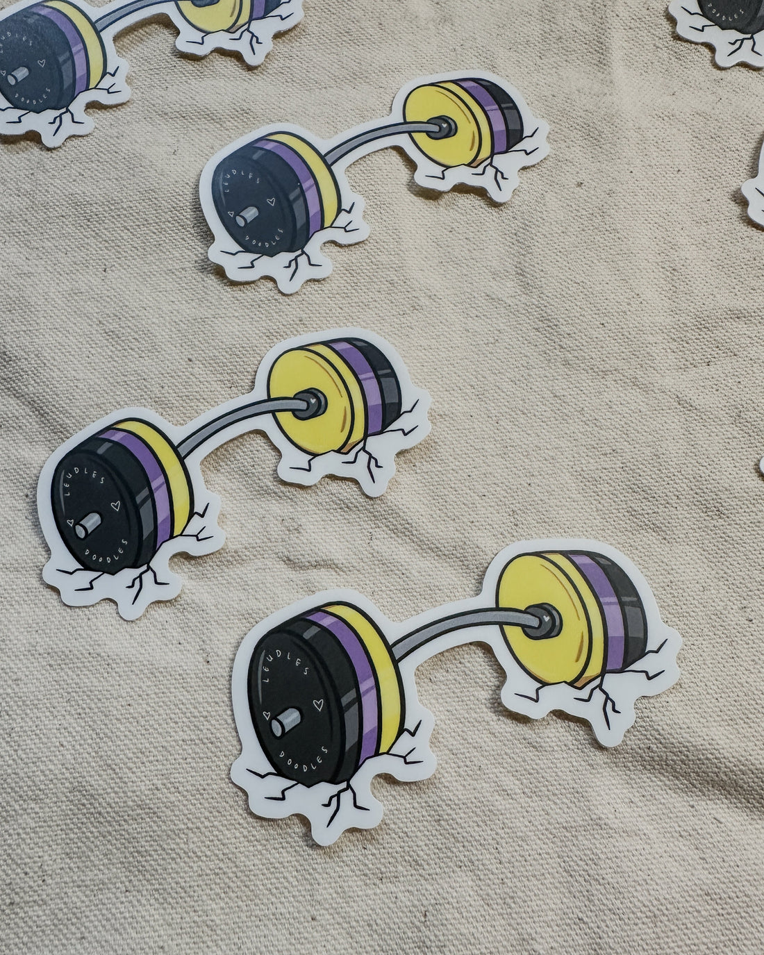 Nonbinary Subtle Pride Barbell Stickers (Matte)