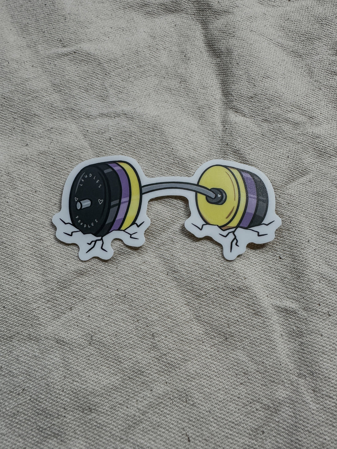 Nonbinary Subtle Pride Barbell Stickers (Matte)