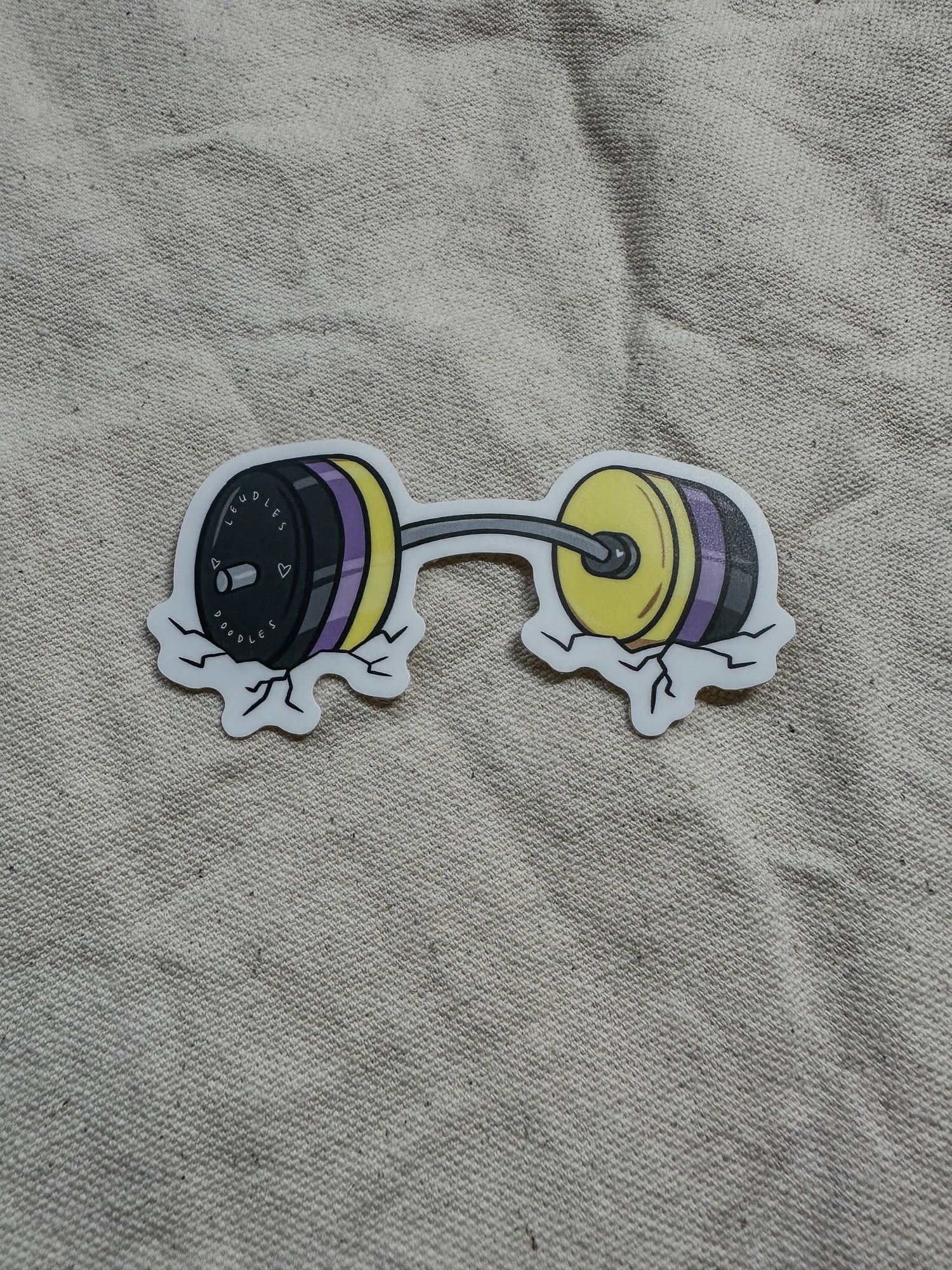 Nonbinary Subtle Pride Barbell Stickers (Matte)