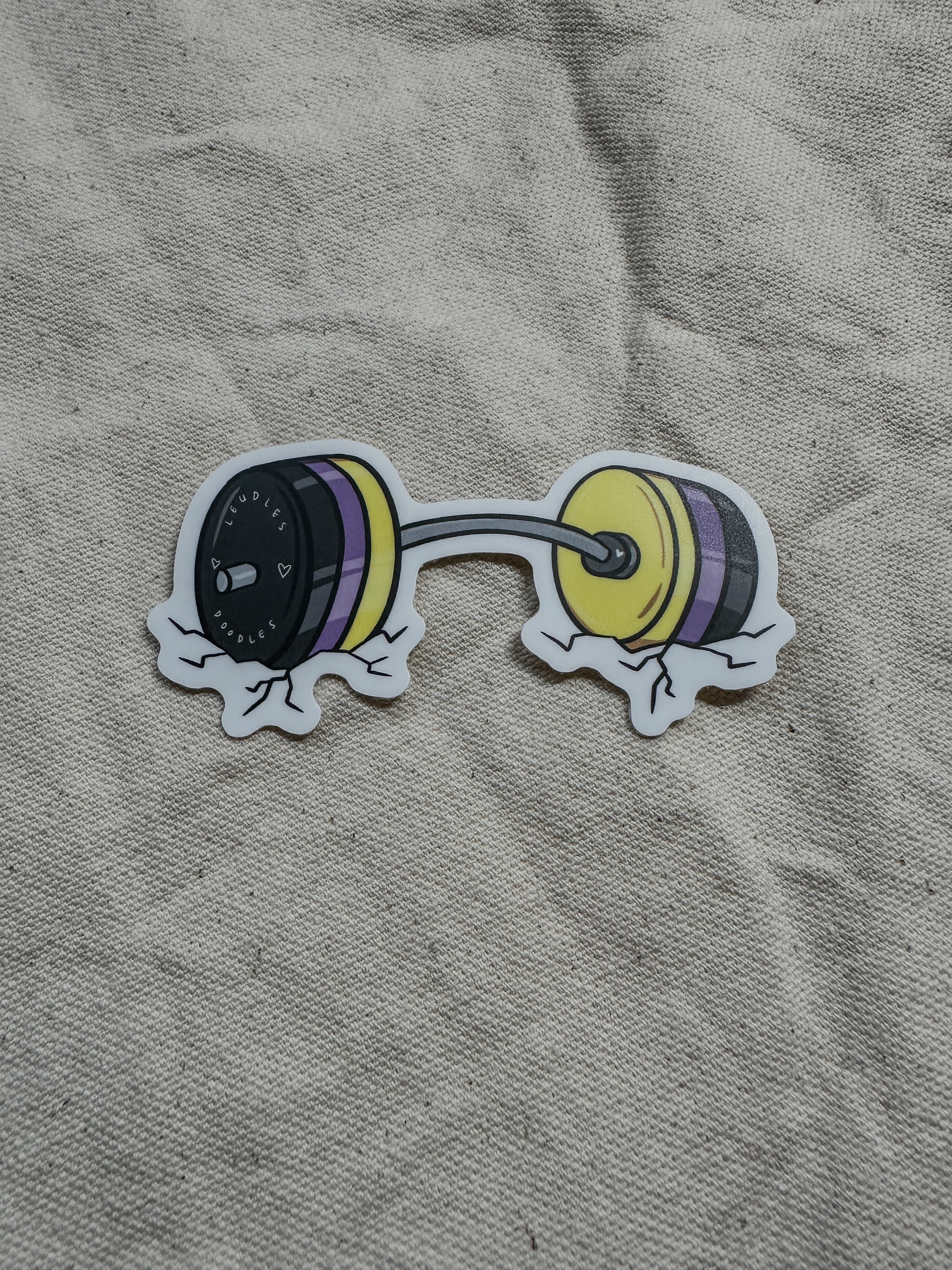 Nonbinary Subtle Pride Barbell Stickers (Matte)