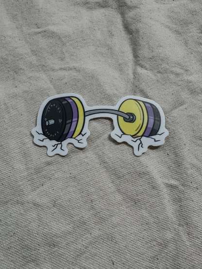 Nonbinary Subtle Pride Barbell Stickers (Matte)