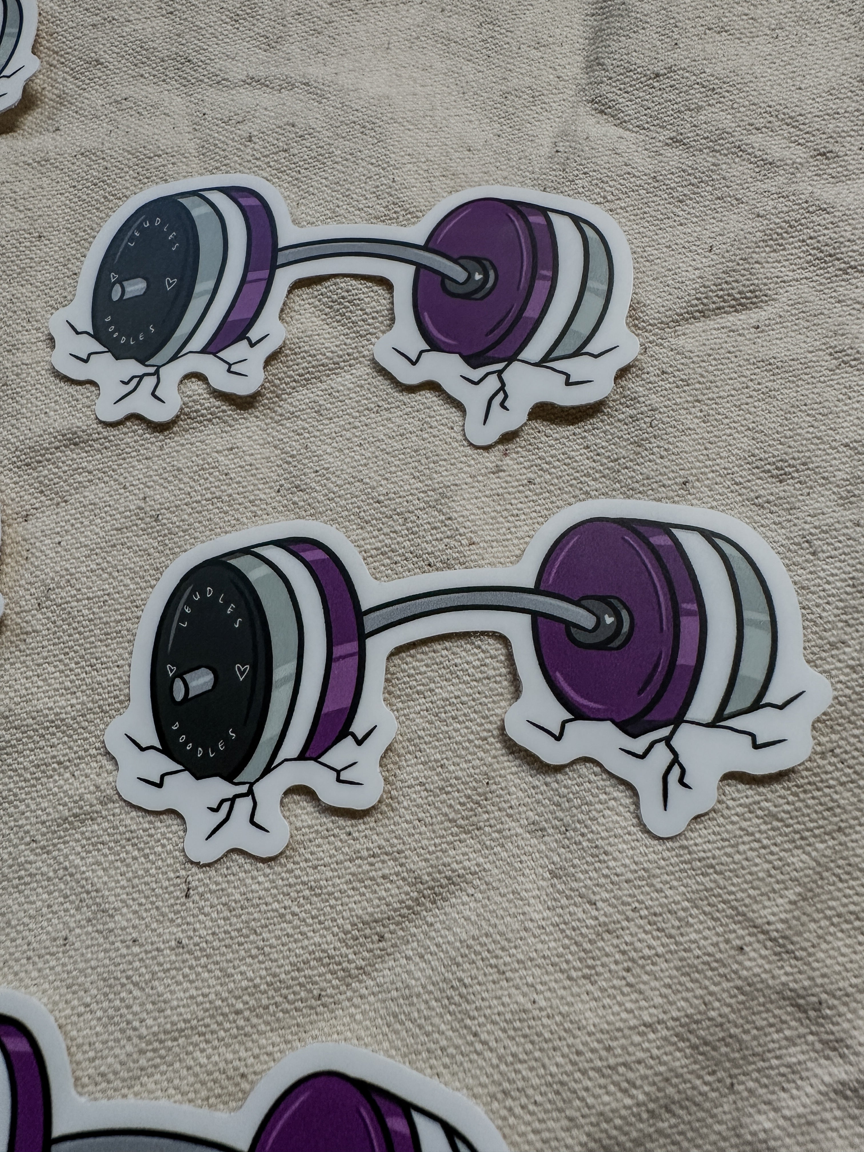 Asexual Subtle Pride Barbell Sticker (Matte)