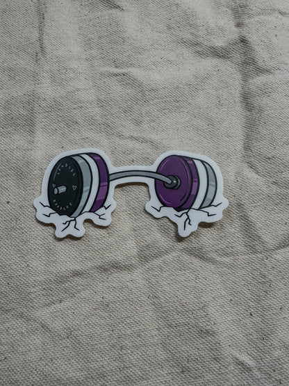 Asexual Subtle Pride Barbell Sticker (Matte)