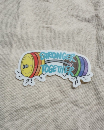 Stronger Together Subtle Pride Barbell Sticker (Matte)