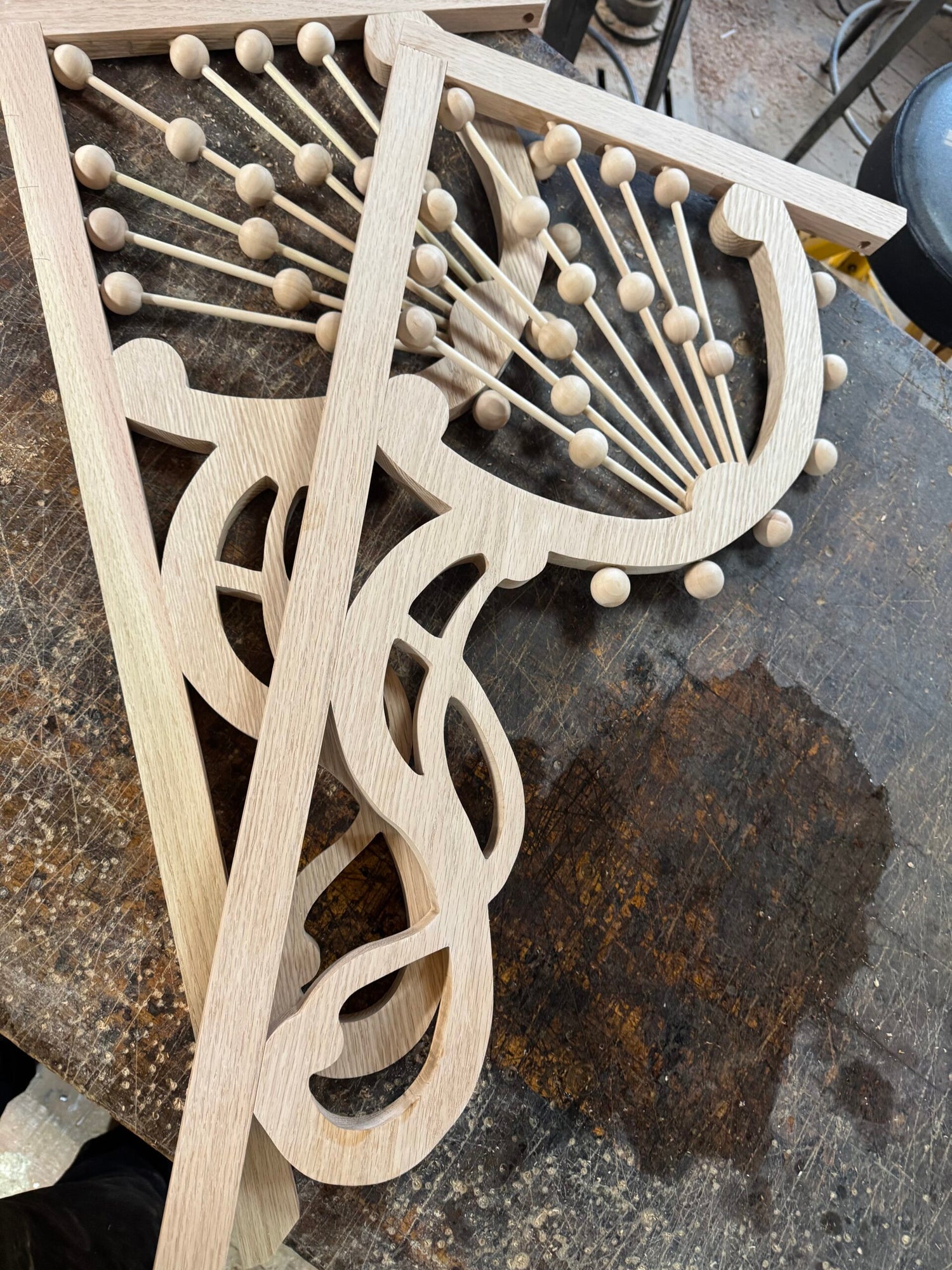 Art Nouveau Victorian Corner Fan Set