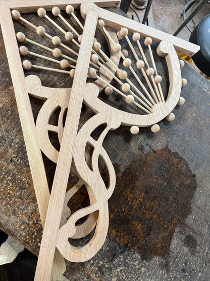 Art Nouveau Victorian Corner Fan Set