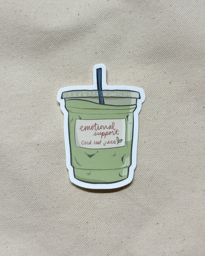 Emotional Support Leaf Juice Sticker (Matte)