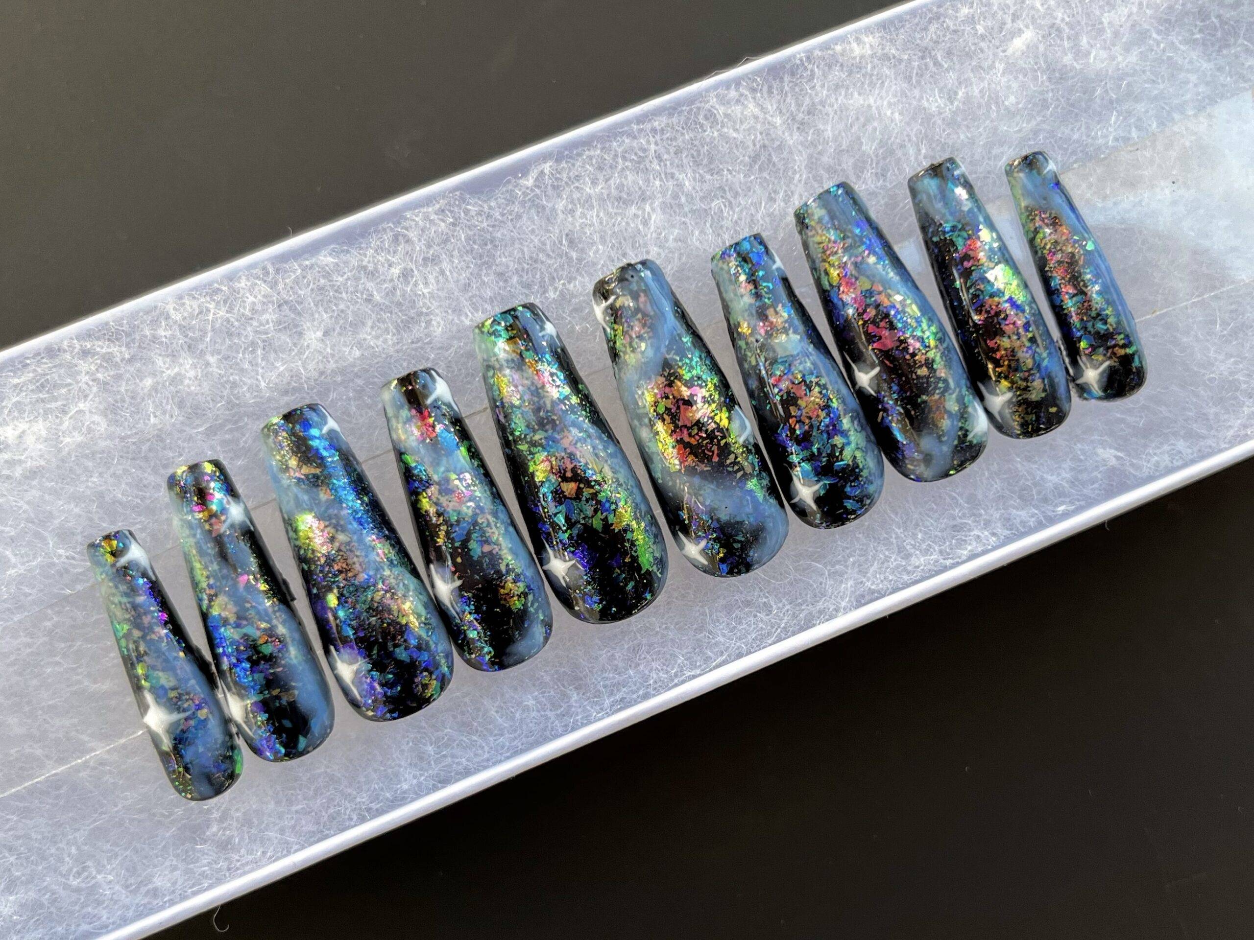 Lost in Space - Galaxy Handmade False Press-On Nail Extensions 10pcs