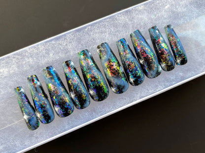 Lost in Space - Galaxy Handmade False Press-On Nail Extensions 10pcs