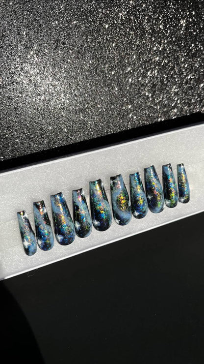 Lost in Space - Galaxy Handmade False Press-On Nail Extensions 10pcs