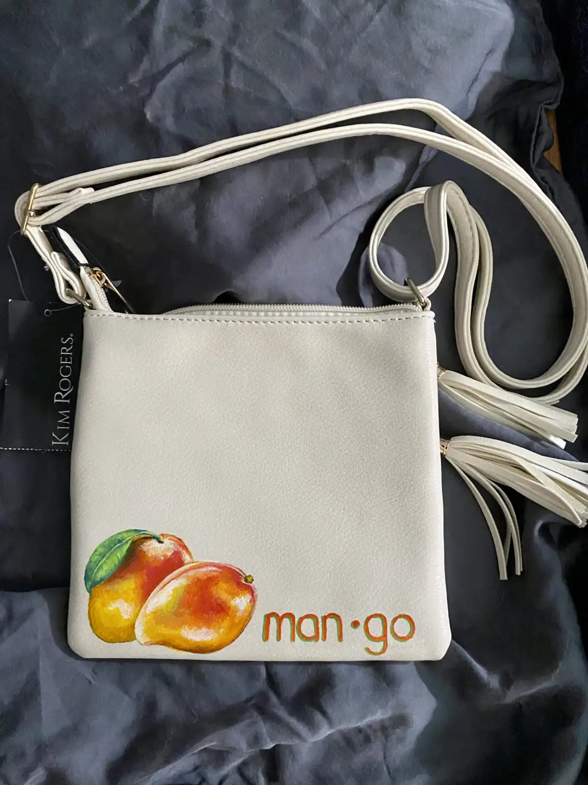 Tropical painted purse: "Man.Go &amp;amp; Pa.Pa.Ya"
