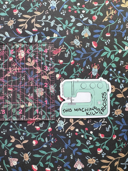 Anti Fascist Sewing Machine Sticker