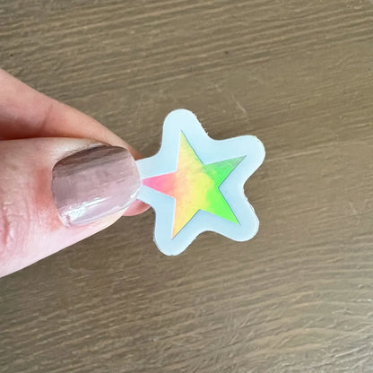 Mini holographic star sticker
