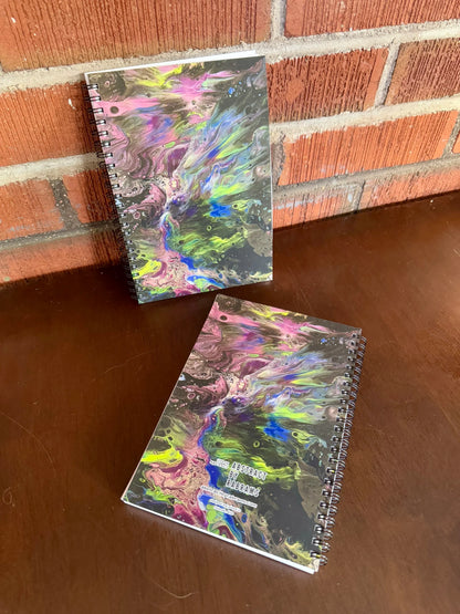 Purple, Blue, Green - Peacock - Soft Touch Cover Spiral Journal -  5.5"x8"