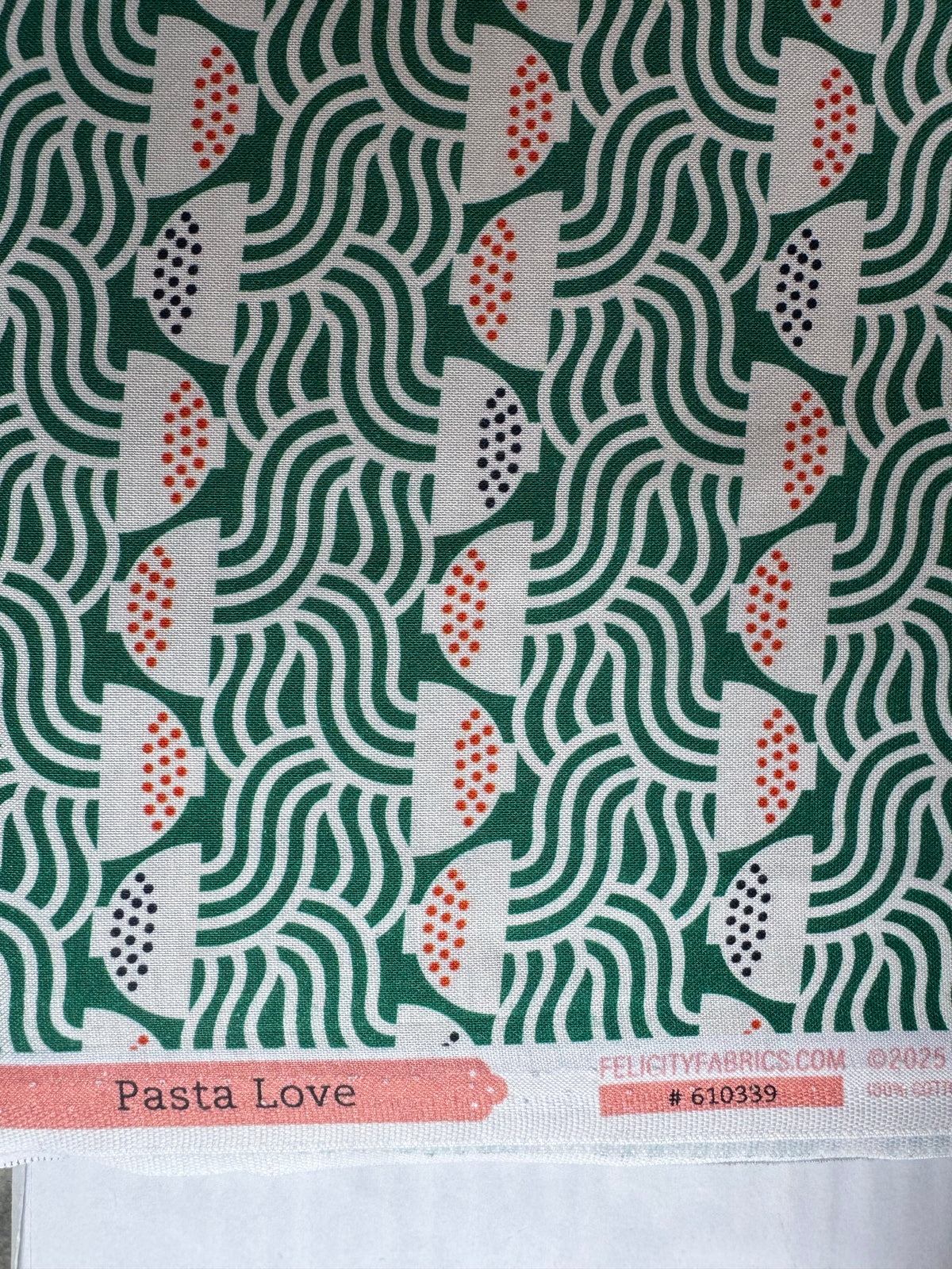 Fat Quarter Spaghetti Party Pasta Love Quilting Cotton