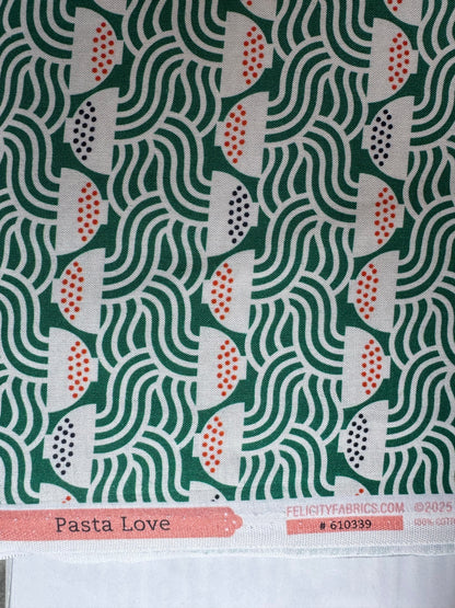 Fat Quarter Spaghetti Party Pasta Love Quilting Cotton