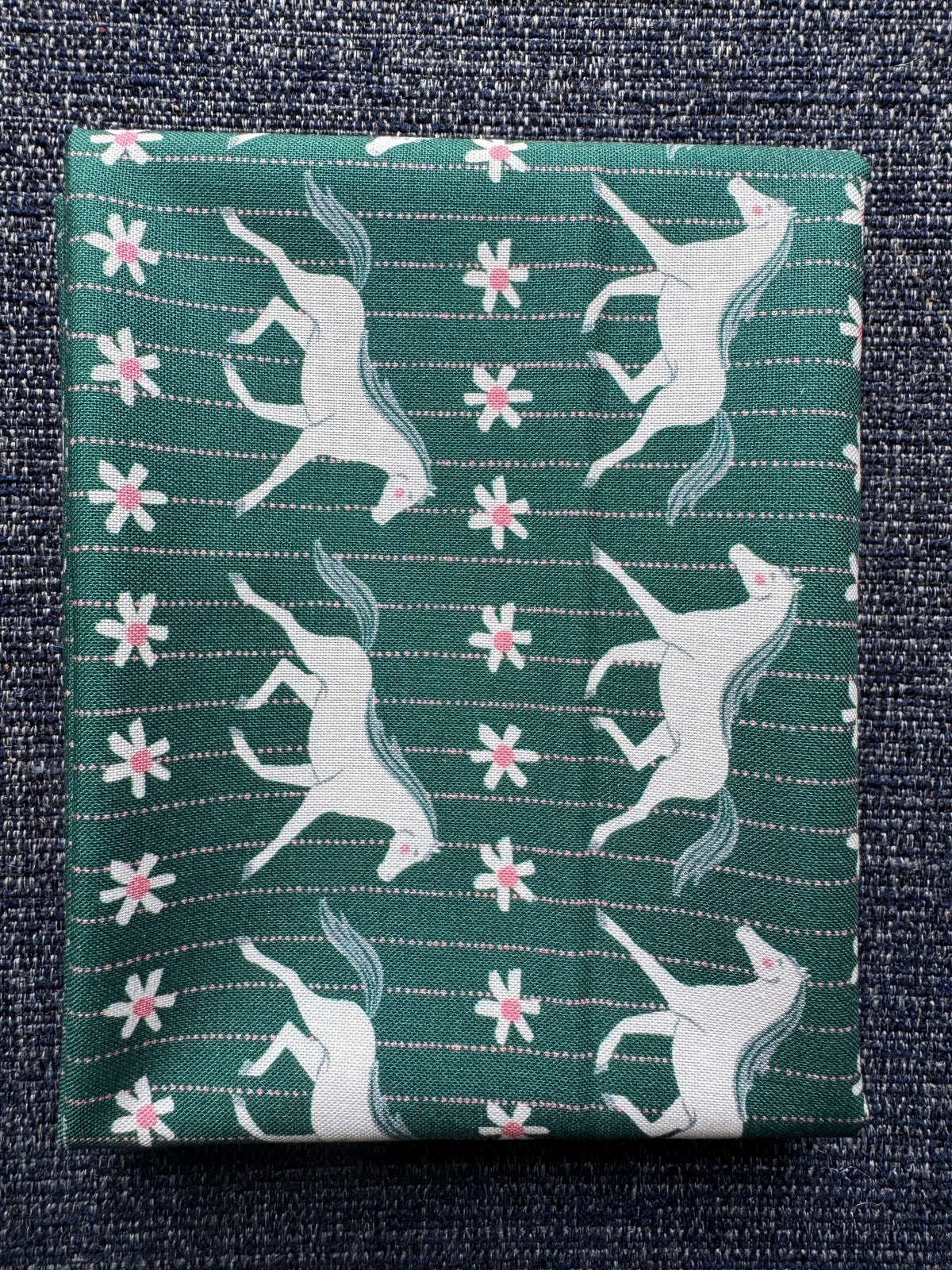 Fat Quarter Green Howdy Happy Homestead Organic Cotton Fabric