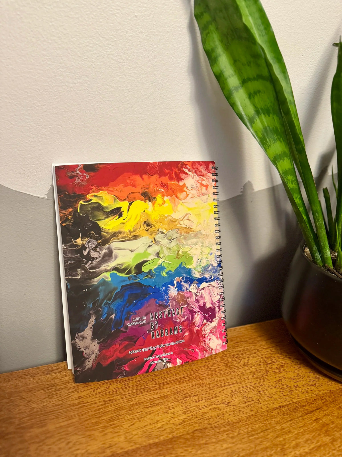 Fiery Rainbow Soft Touch Cover Spiral Journal -  8"x10"