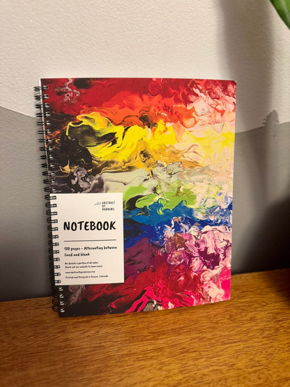 Fiery Rainbow Soft Touch Cover Spiral Journal -  8"x10"
