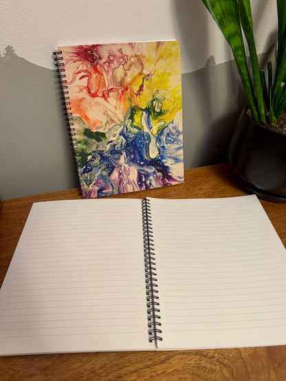 Rainbow Soft Touch Cover Spiral Journal – 8"x10" Pride Journal, 120 Pages
