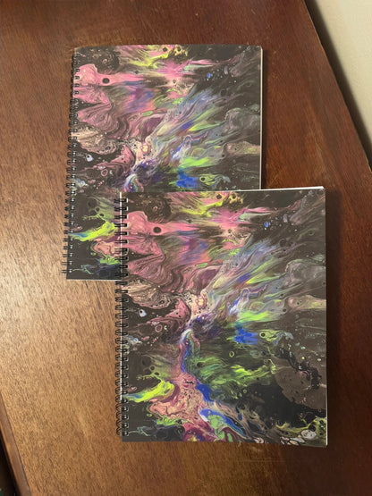 Purple, Blue, Green - Peacock - Soft Touch Cover Spiral Journal -  8"x10"