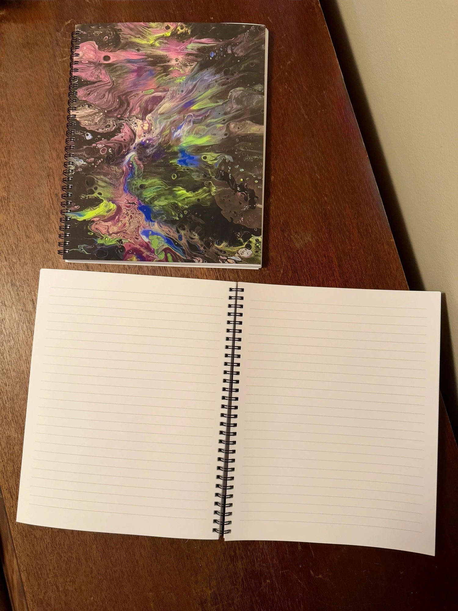 Purple, Blue, Green - Peacock - Soft Touch Cover Spiral Journal -  8"x10"
