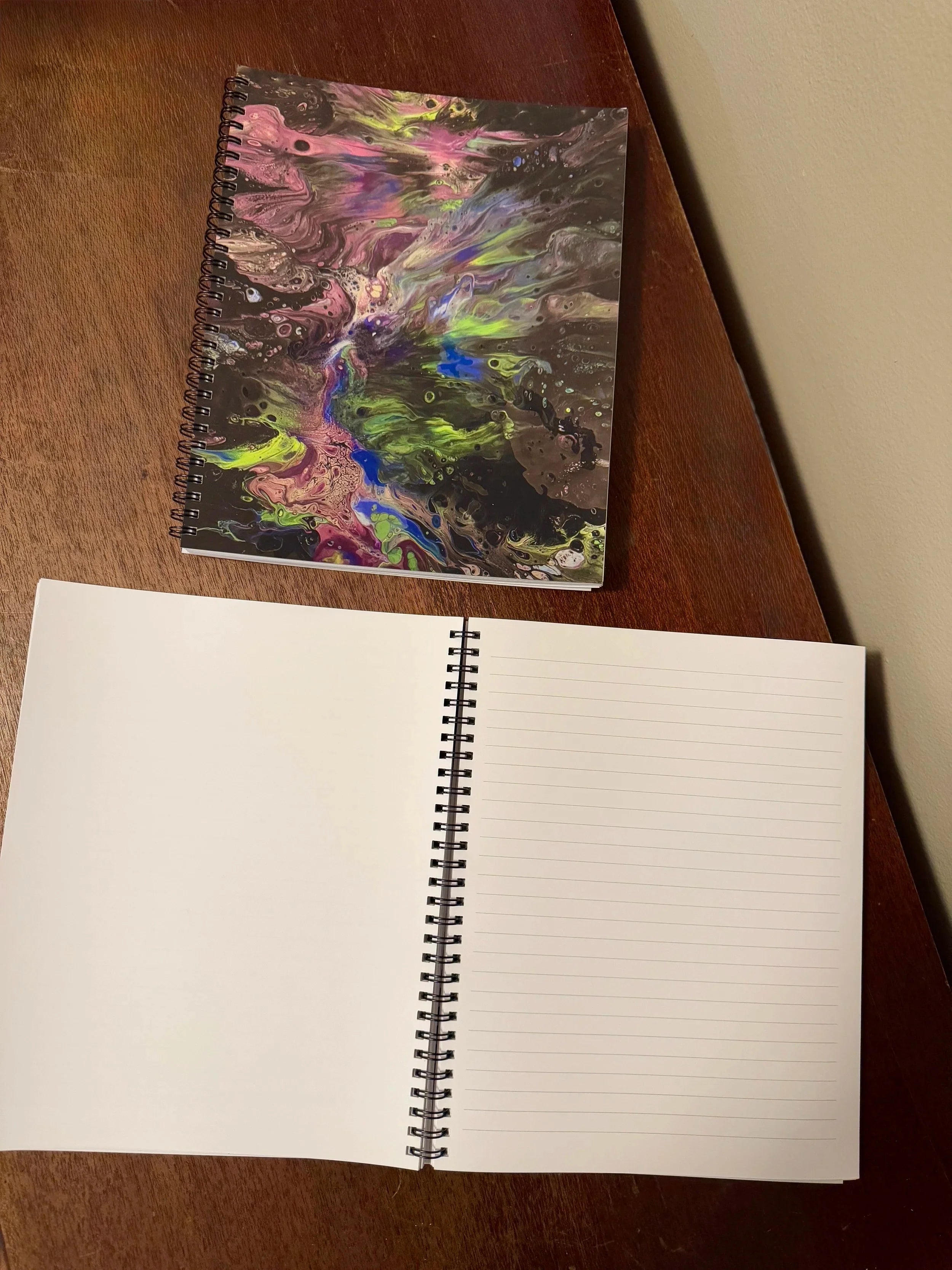 Purple, Blue, Green - Peacock - Soft Touch Cover Spiral Journal -  8"x10"