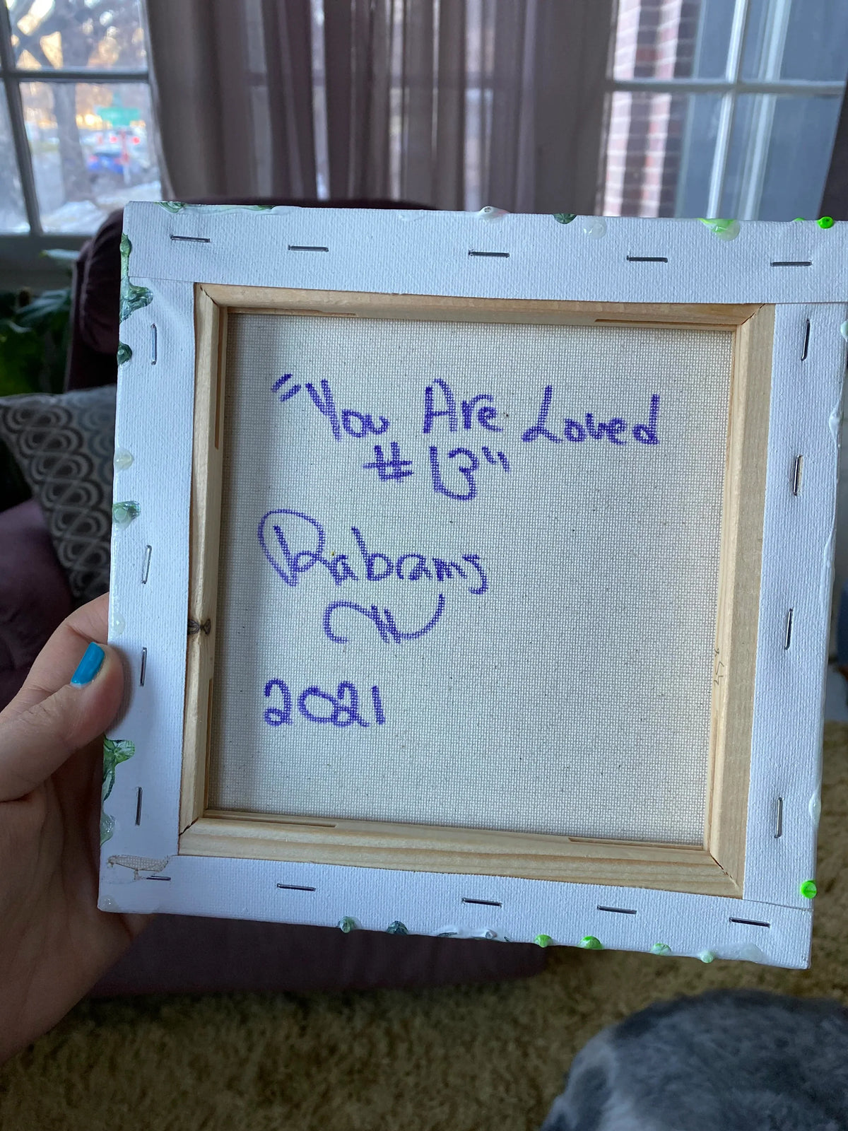 Agender/Aromantic Pride Pour Painting - "You are Loved 