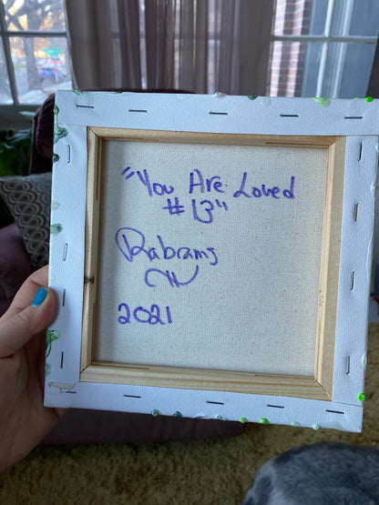 Agender/Aromantic Pride Pour Painting - "You are Loved 