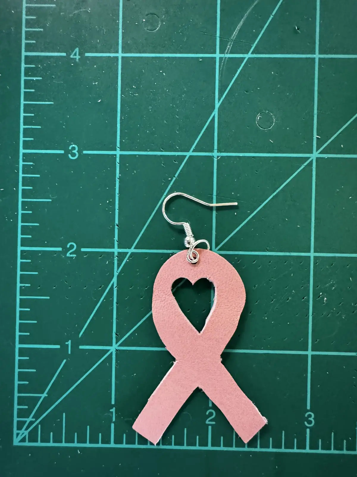 Breast Cancer Awareness Nickel Free Pink Ribbon Italian Leather Earrings