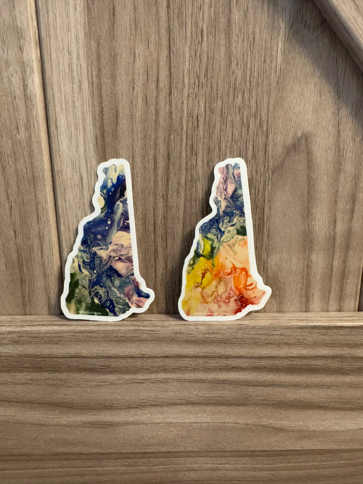 New Hampshire State Sticker - Rainbow - Cool Colors 3"x1.8"