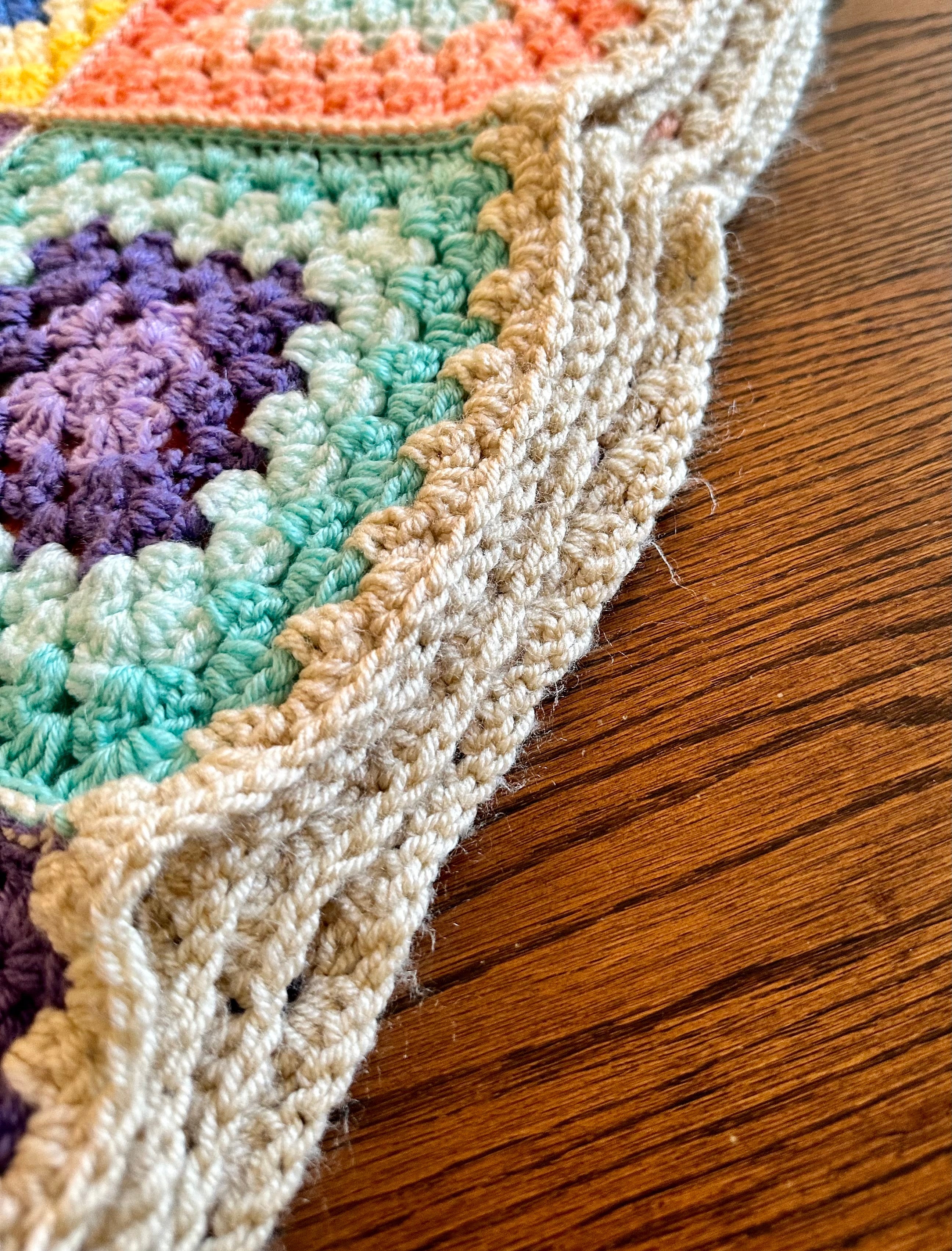 37x57 Handmade Med. Weight Crocheted Afghan | Old World Dutch Traditional Handiwork - Pastel Granny Squares | Free Shipping!