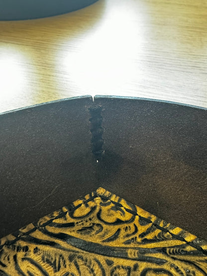 Round Padded Leather Valet Tray