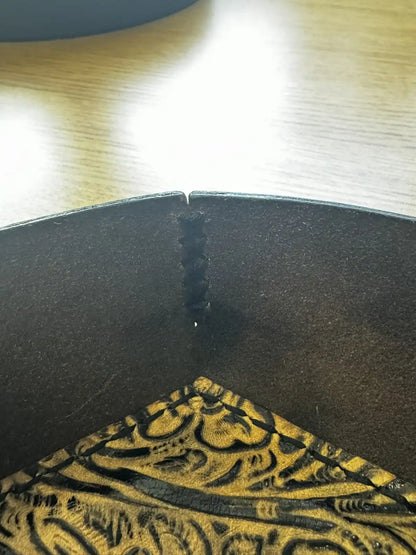 Round Padded Leather Valet Tray